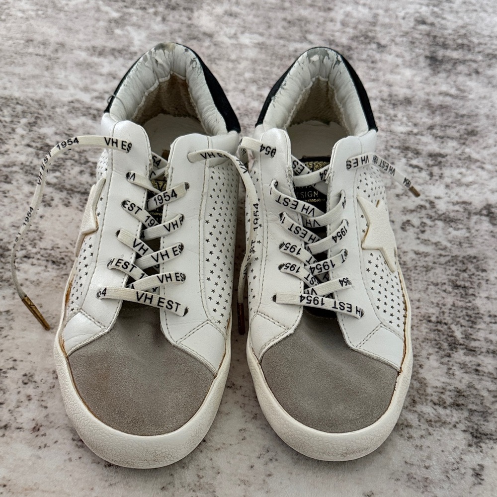 Vintage White and Gray Women's Sneakers